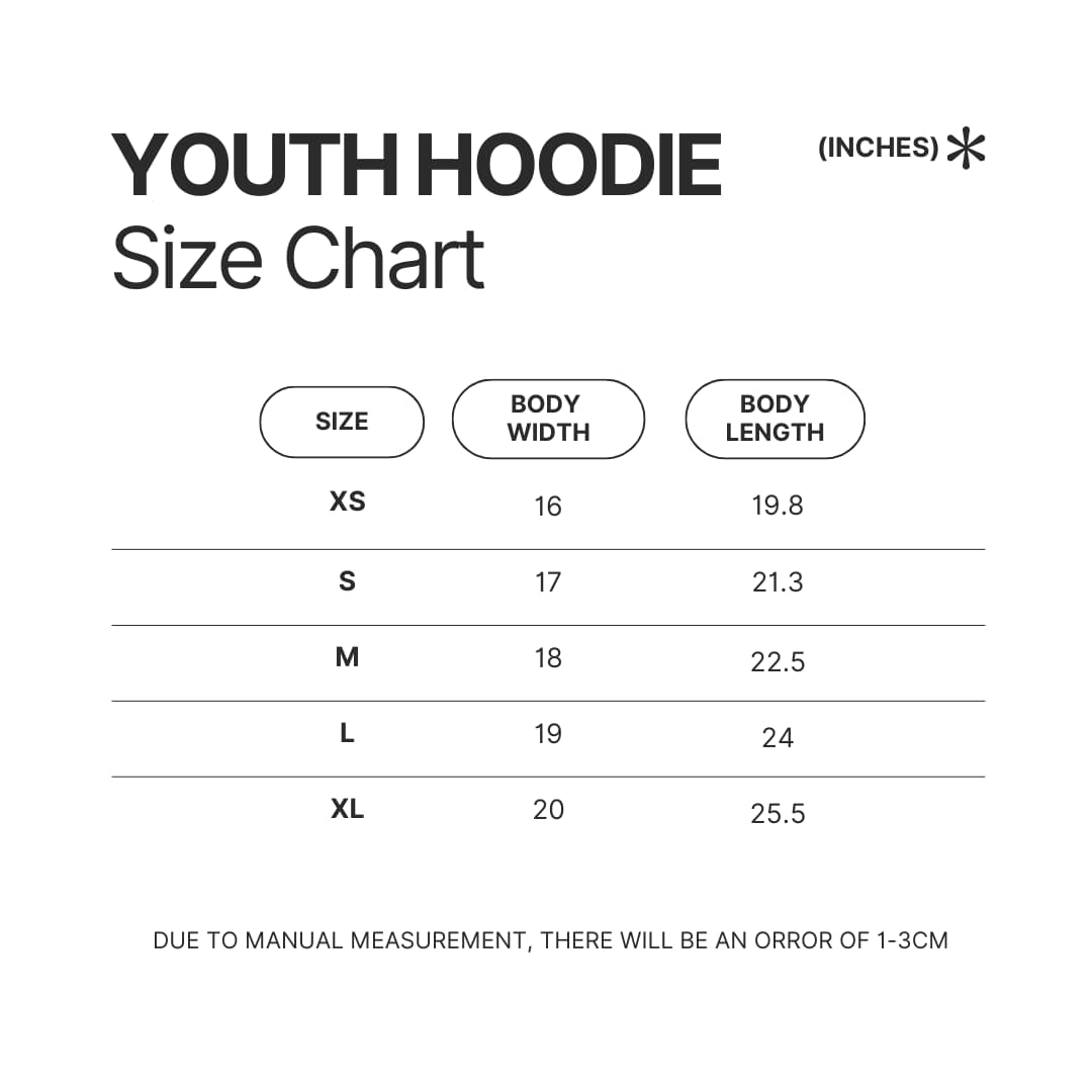 Youth Hoodie Size Chart - Gravity Falls Shop